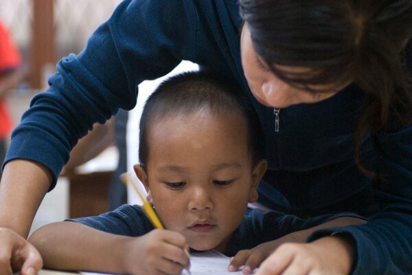 A pupil being tutored.